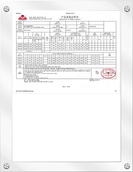 certifikát kvality výrobku