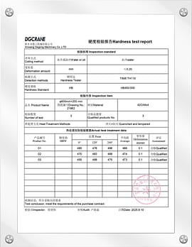 hardness test report