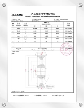 product appearance and size inspection report