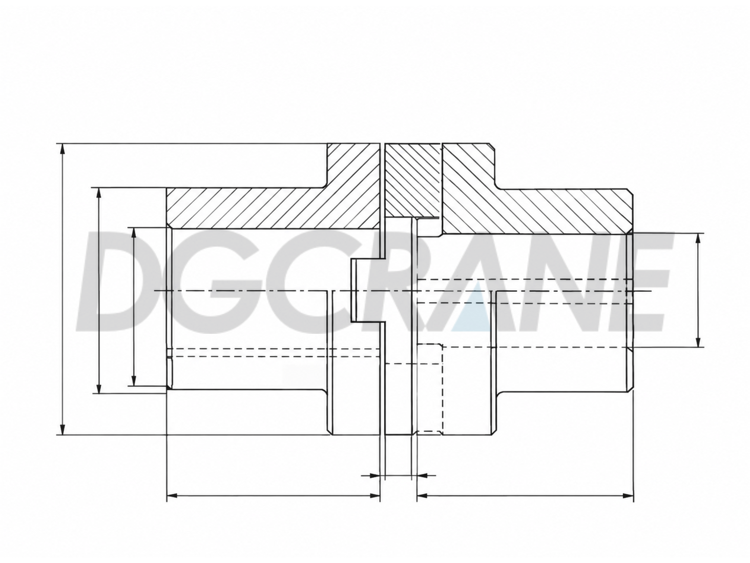 Pagguhit ng crane oldham coupling
