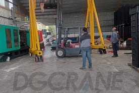 instalace přenosného portálového jeřábu v Argentině