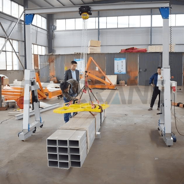 Aplicación de la grúa pórtico de aluminio de altura ajustable