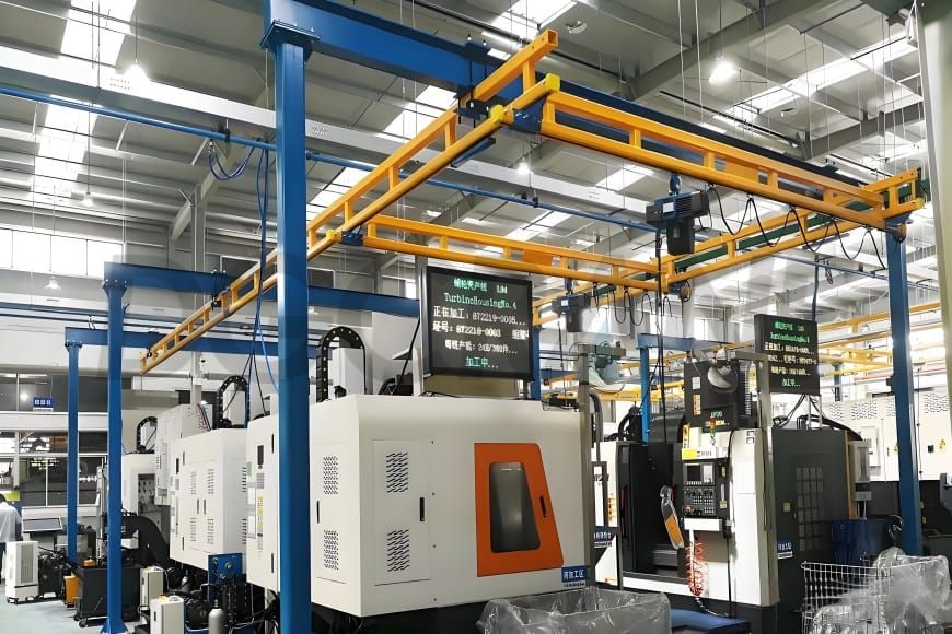 Freestanding Workstation Overhead Crane hutumiwa katika warsha za utengenezaji