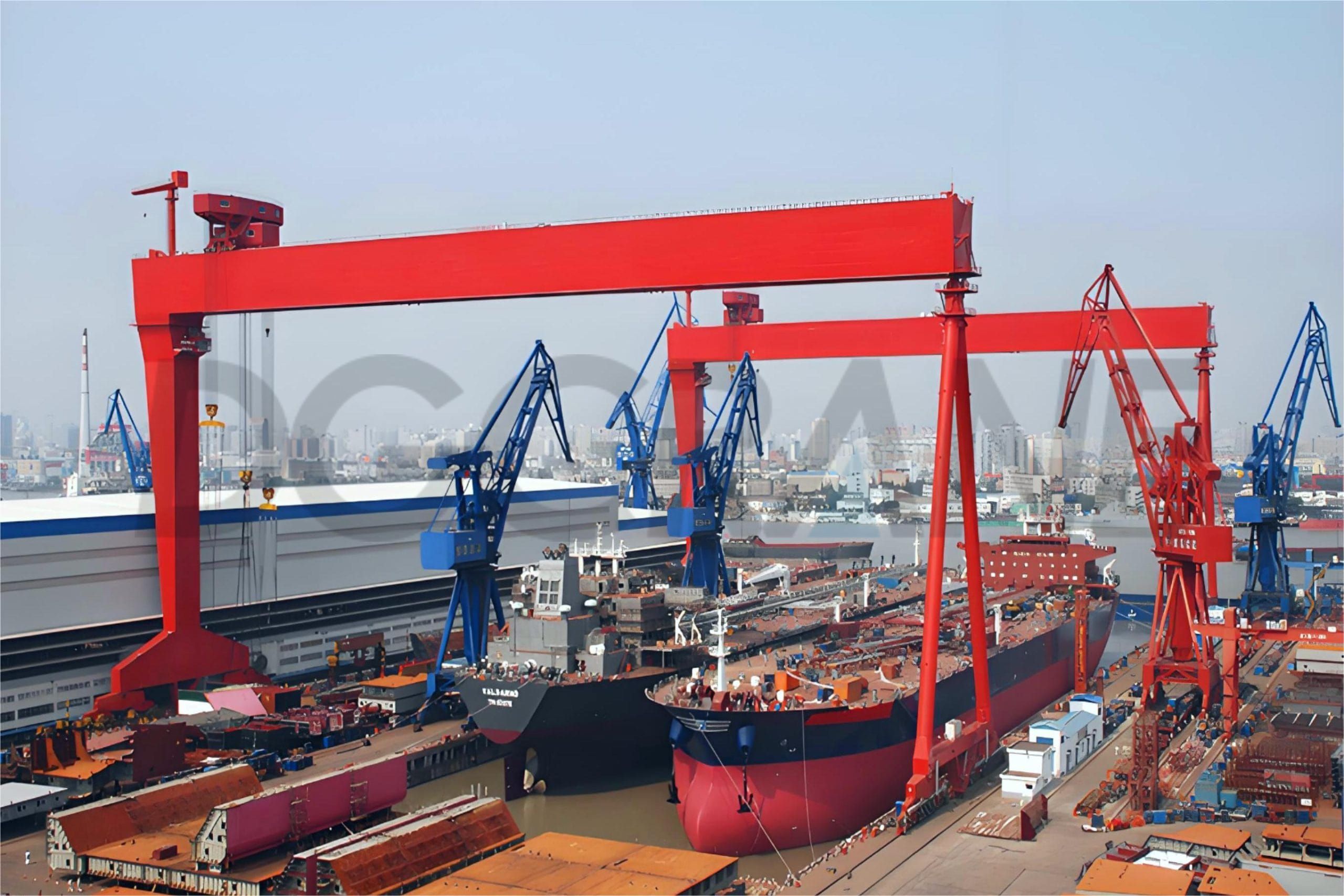 Tersane gantry vinçleri üst ve alt arabaları ölçeklendirildi