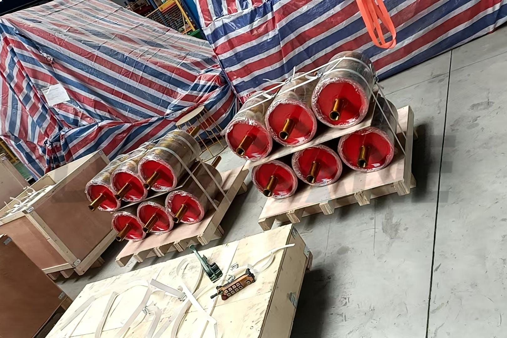 Rolos de suporte de guindaste com eixo 2