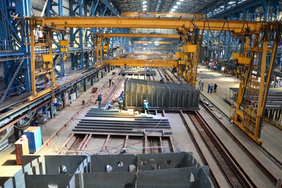 Warsha ya PT PAL Indonesia Meli Kwa Kutumia Bridge na Gantry Cranes iliyotiwa alama