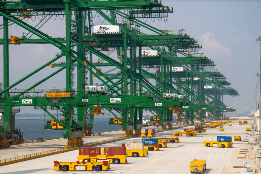 Port PSA Tuas à Singapour filigrané