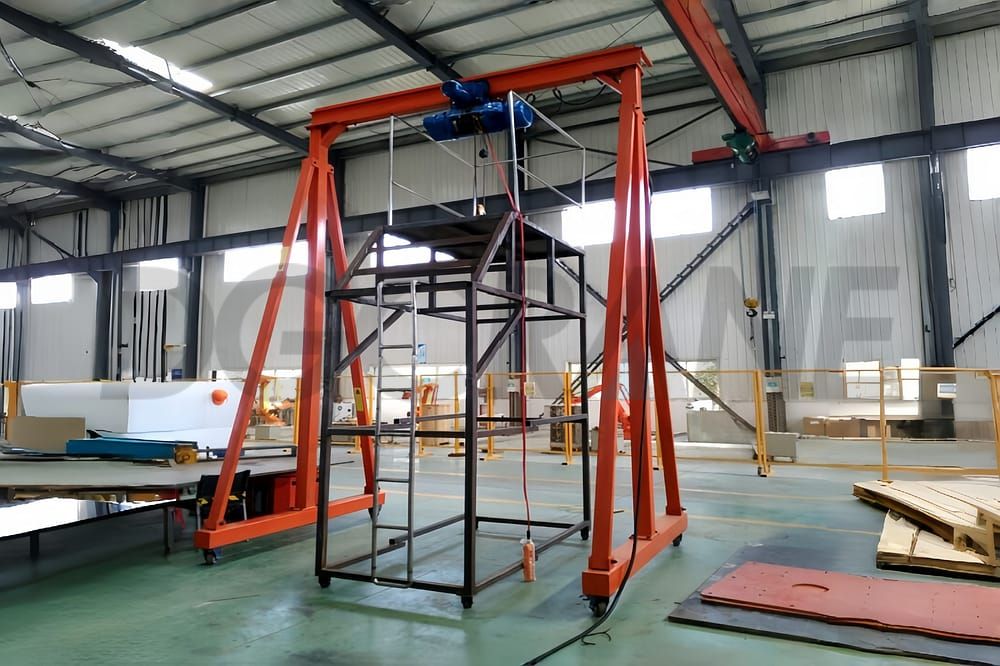 Grúa pórtico portátil manual para construcción a escala 1