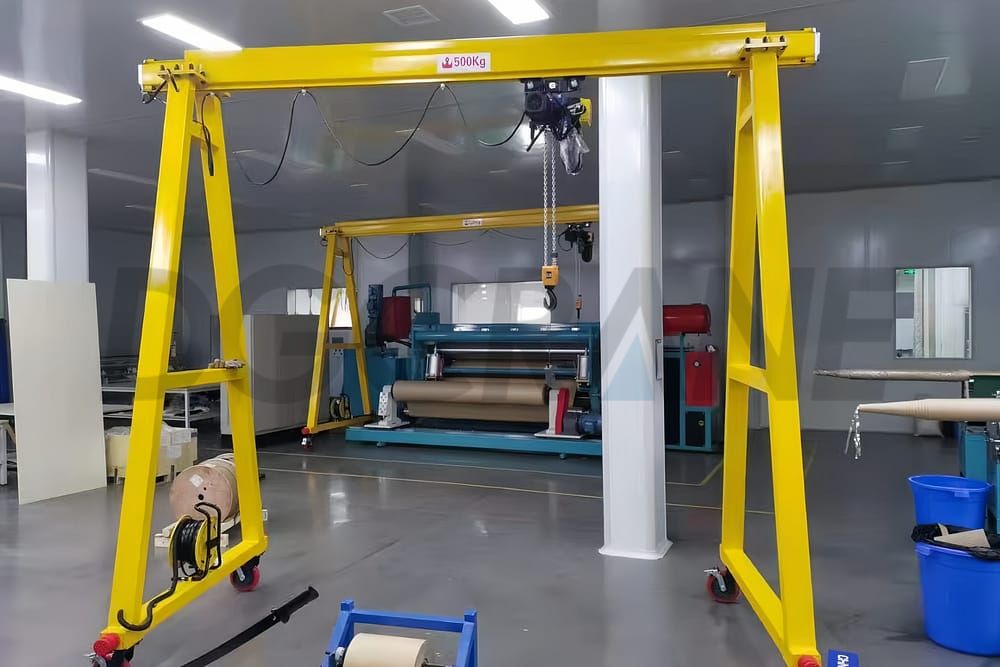 Grúa pórtico portátil manual para mecanizado a escala