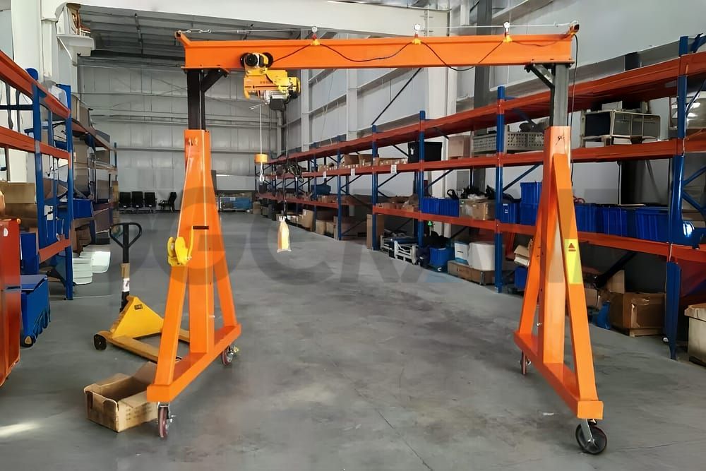 Grúa pórtico portátil manual para almacenamiento a escala