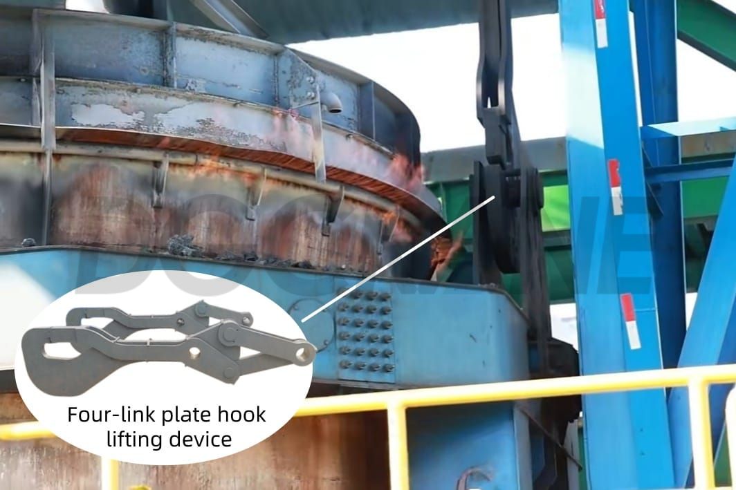 Urządzenie podnoszące z hakiem płytowym czteropunktowym