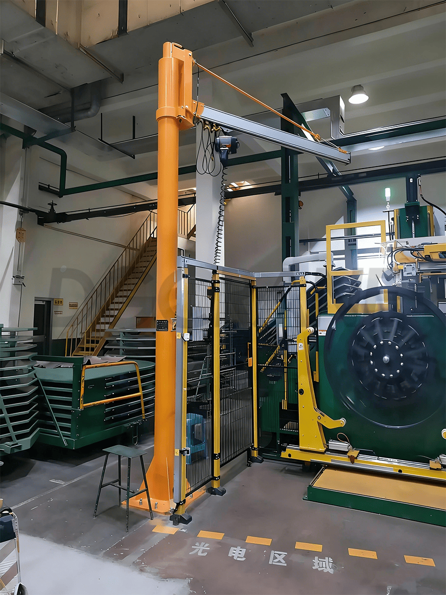 γερανός αλουμινίου με ράγες που χρησιμοποιείται σε εργοστάσιο κατασκευής καλωδίων