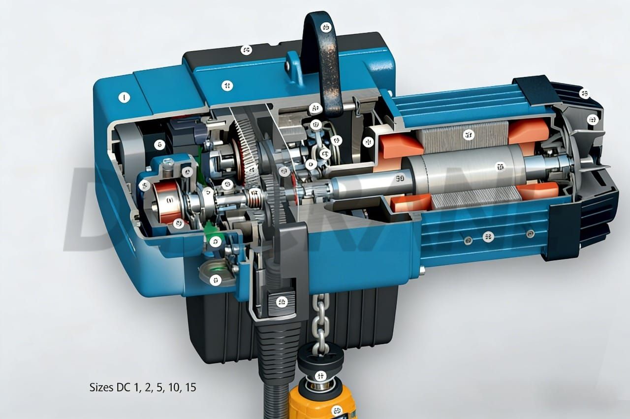 फ्लोर माउंटेड जिब क्रेन का चेन होइस्ट