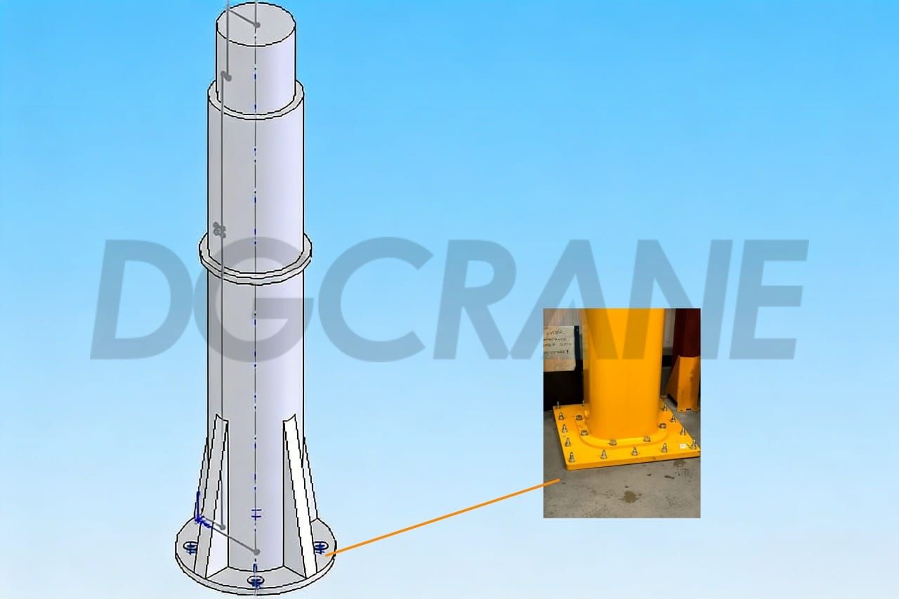 फर्श पर लगे जिब क्रेन का स्तंभ