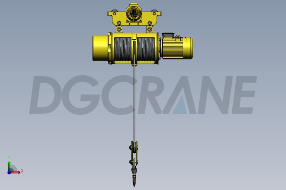 फर्श पर लगे जिब क्रेन का इलेक्ट्रिक होइस्ट