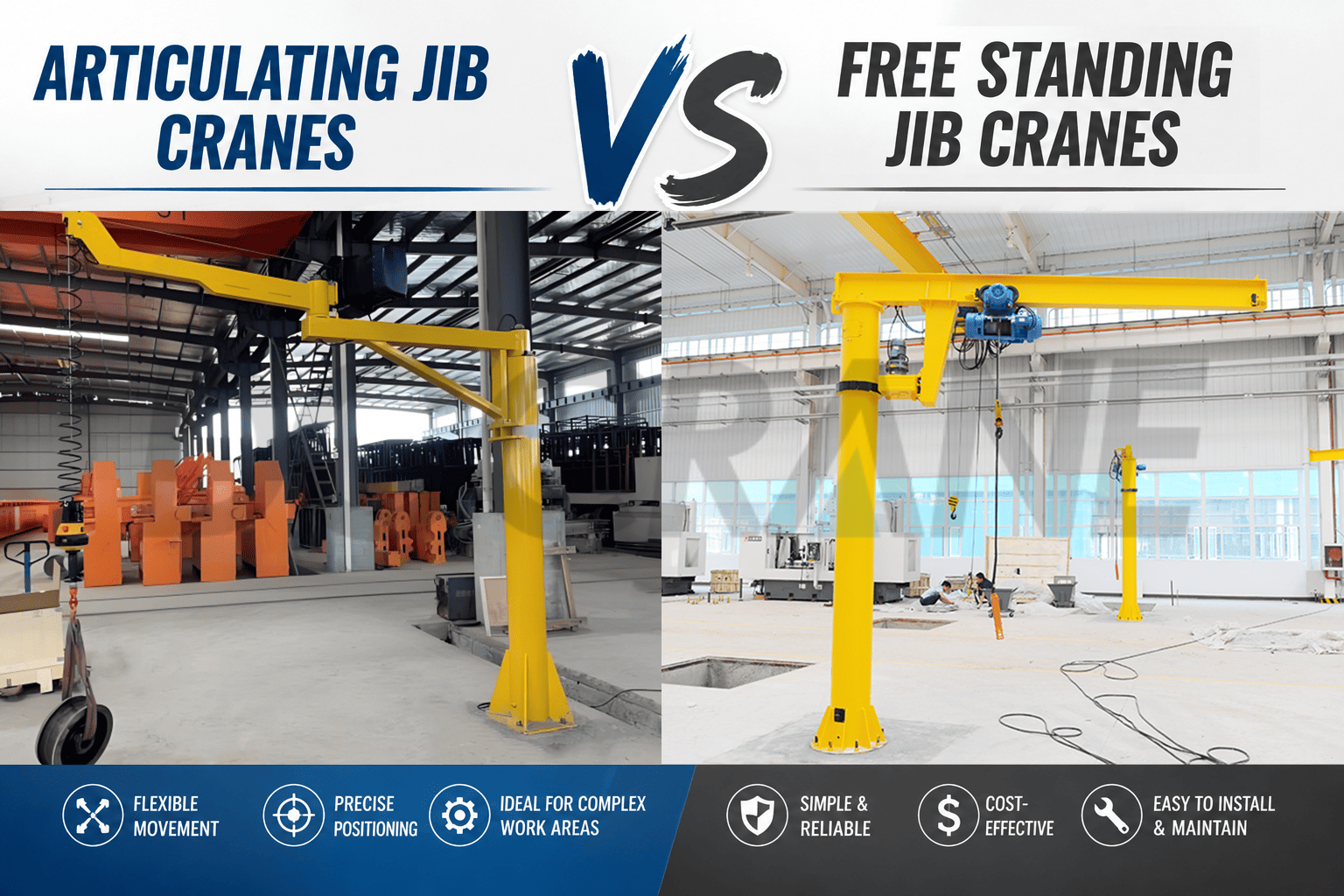 Articulating Jib Cranes VS Free Standing Jib Cranes
