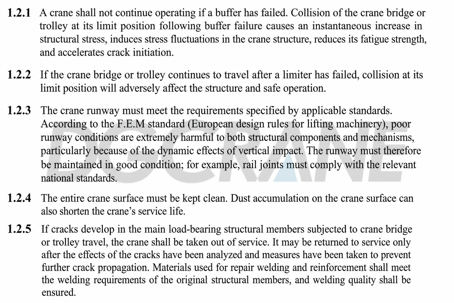 safety regulation of casting crane english