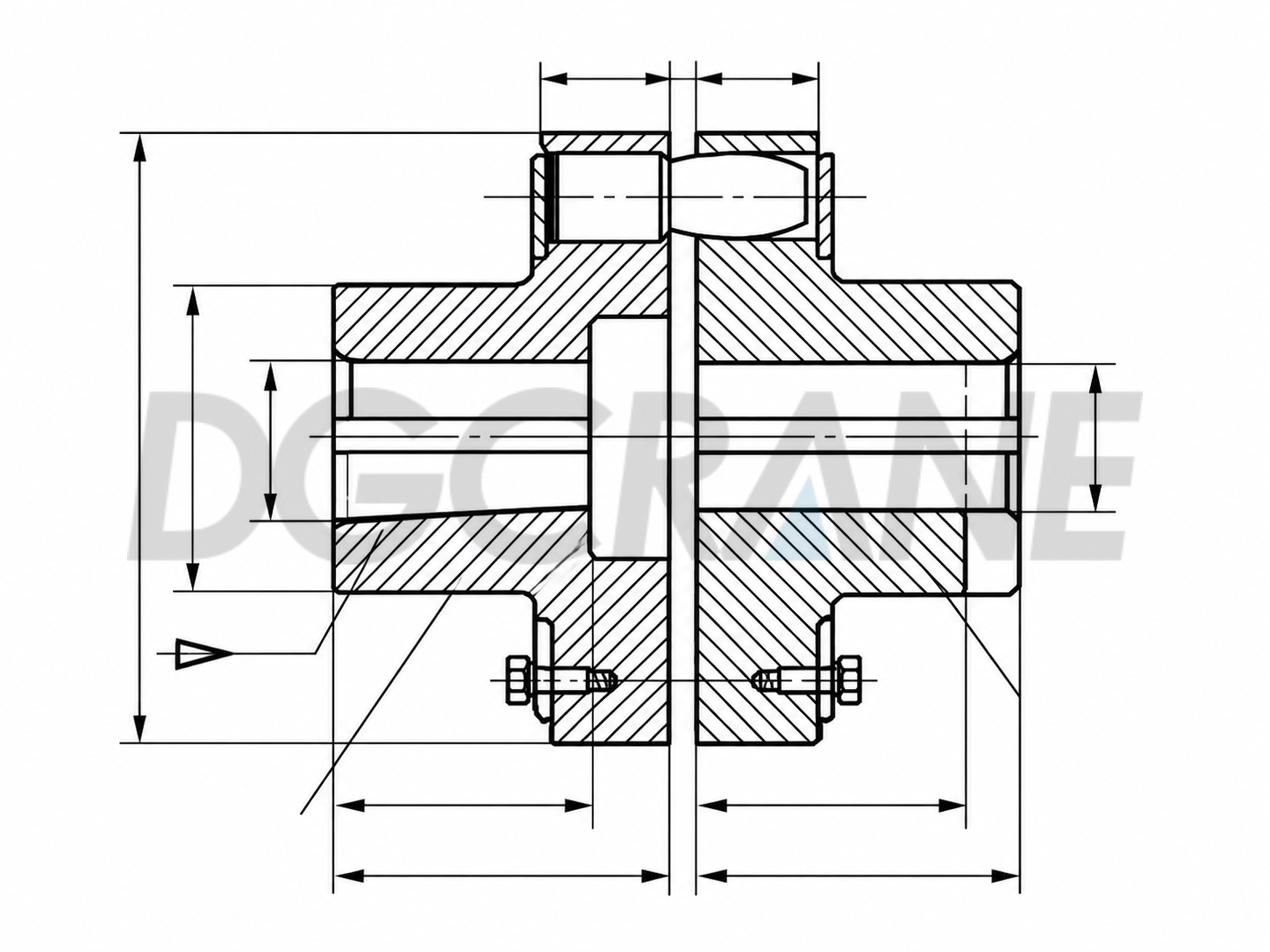 Pagguhit ng crane flexible pin coupling
