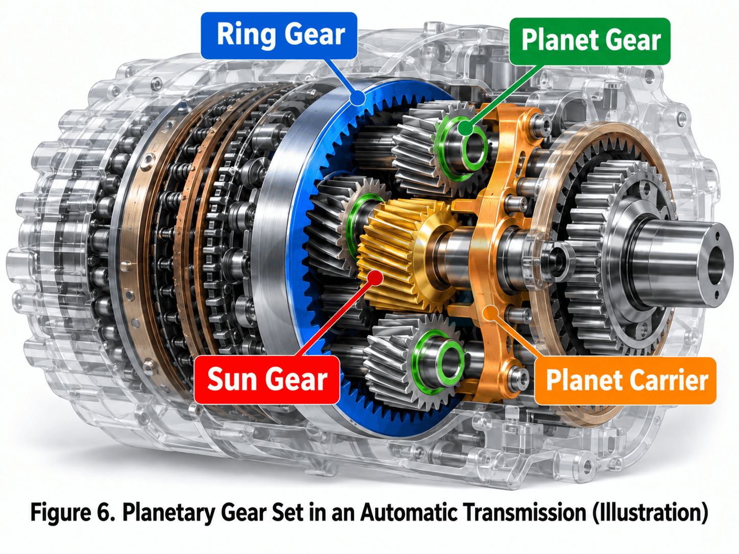 Planetary gear transmission in an automatic transmission
