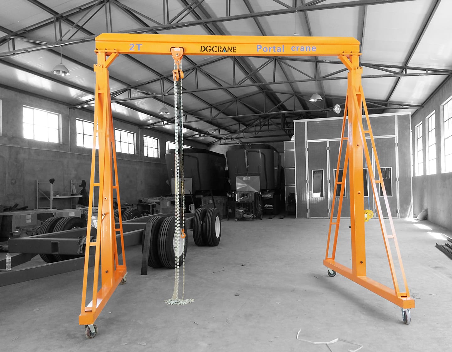 Single girder portable gantry crane maximum lifting